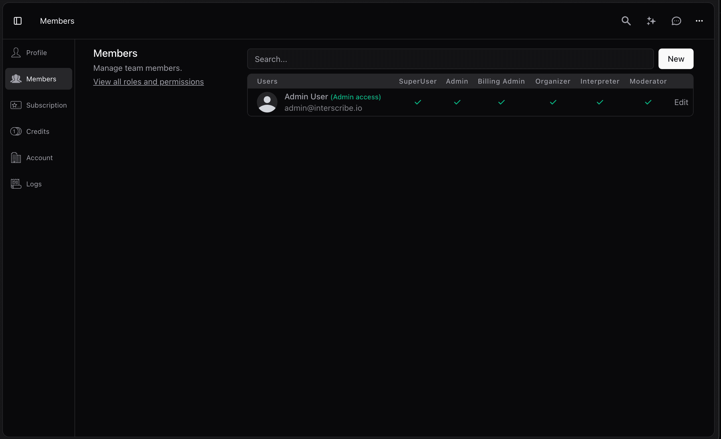 Screenshot – Members List